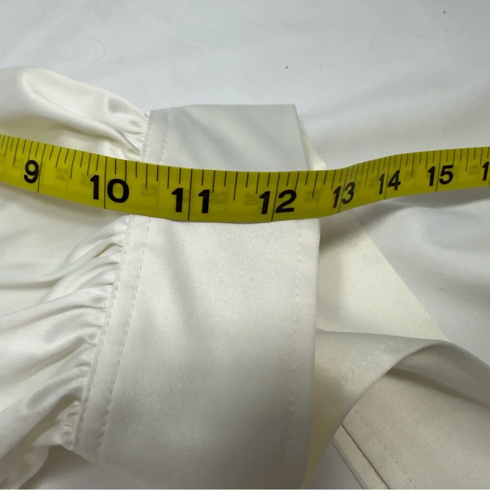 Vertigo Paris Cream Cropped Satin Bomber Jacket - Picture 13 of 16